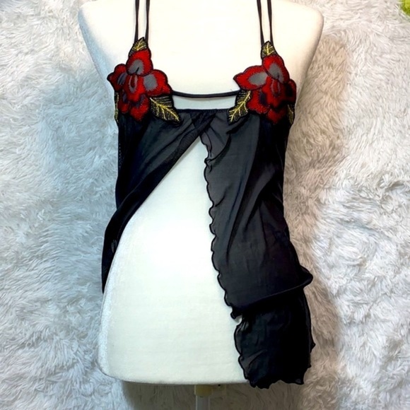 Victoria’s Secret vintage rose halter sheer mesh fly away cami top - Picture 8 of 9